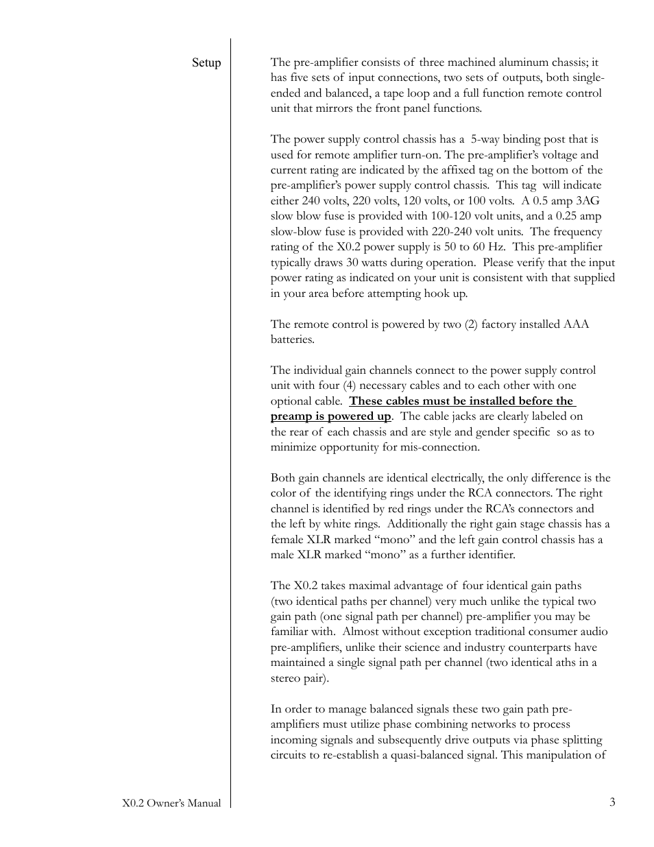 Pass Labs pre-amplifier User Manual | Page 3 / 12