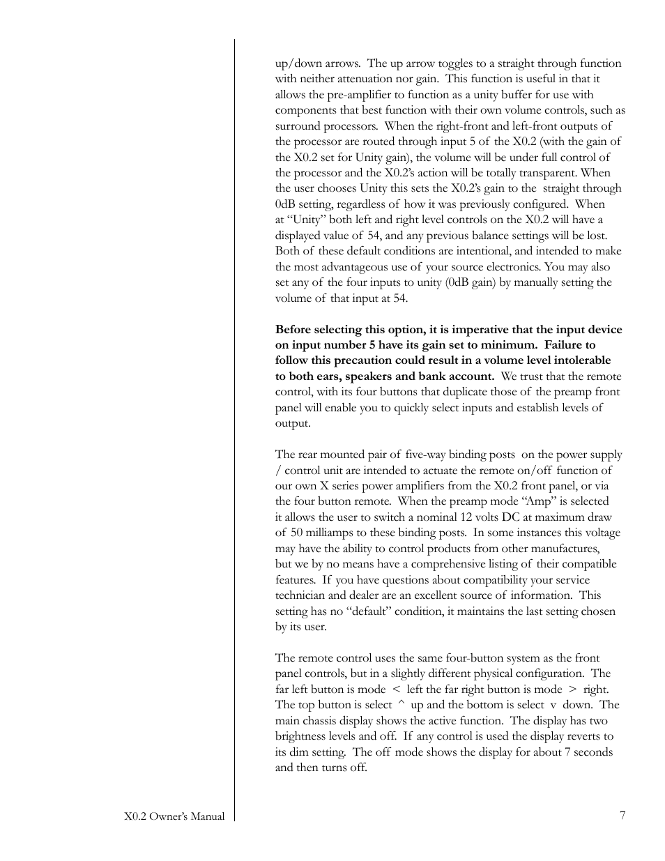 Pass Labs pre-amplifier User Manual | Page 7 / 12