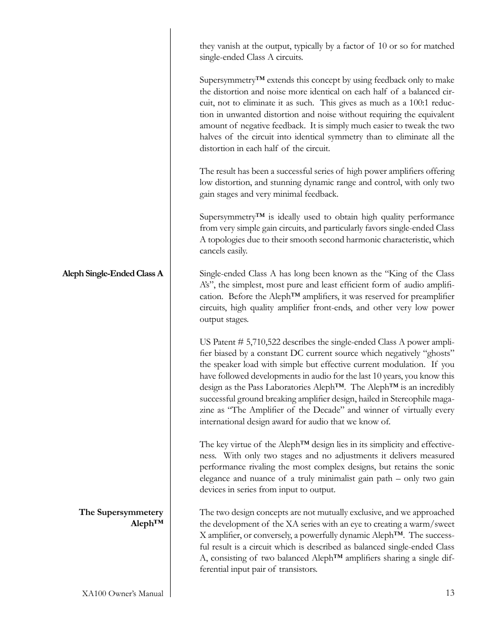 Pass Labs XA100 User Manual | Page 13 / 14
