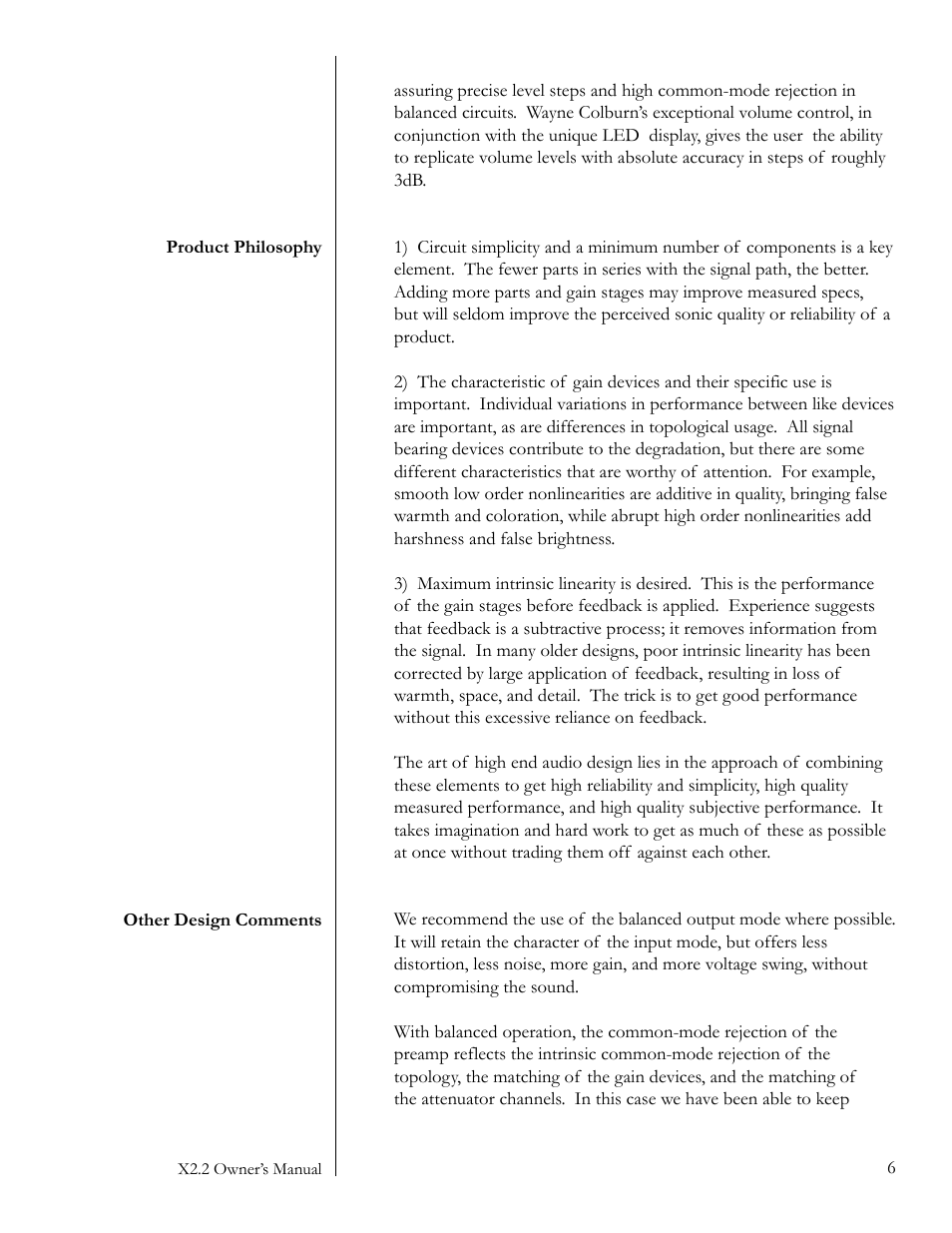 Pass Labs X2.2 User Manual | Page 6 / 10