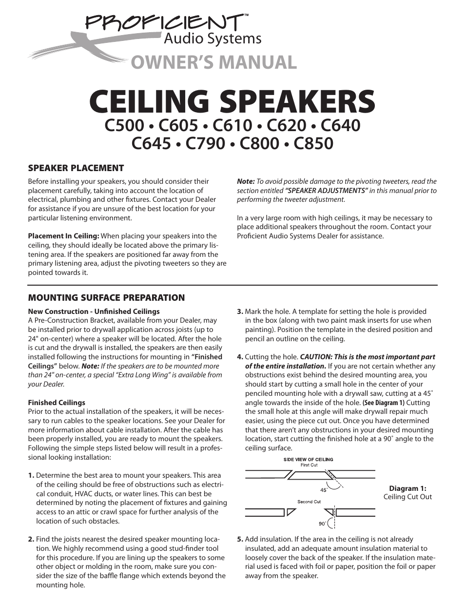 Proficient Audio Systems C790 User Manual | 4 pages