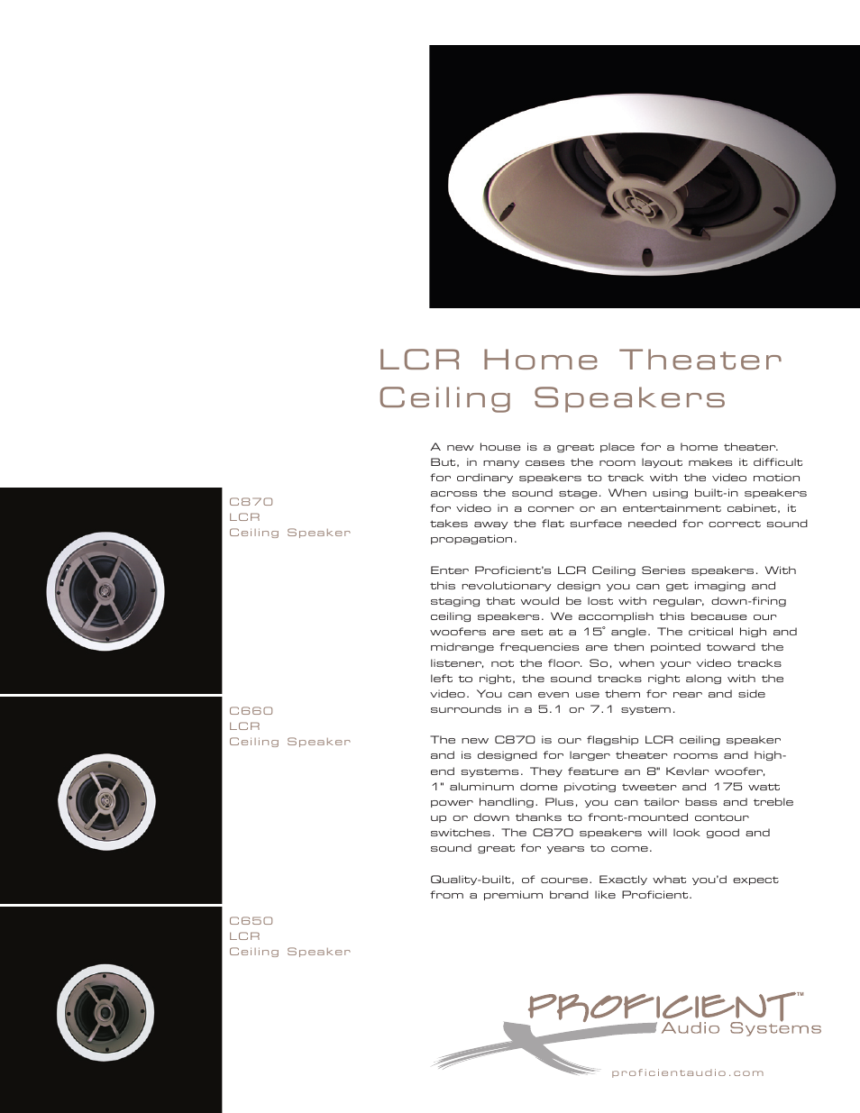 Proficient Audio Systems Proficient LCR C660 User Manual | 2 pages