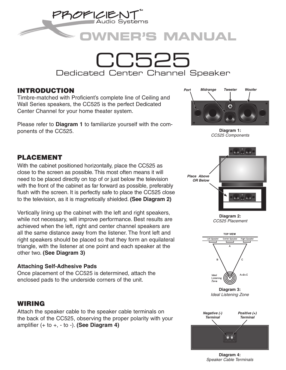 Proficient Audio Systems CC525 User Manual | 2 pages
