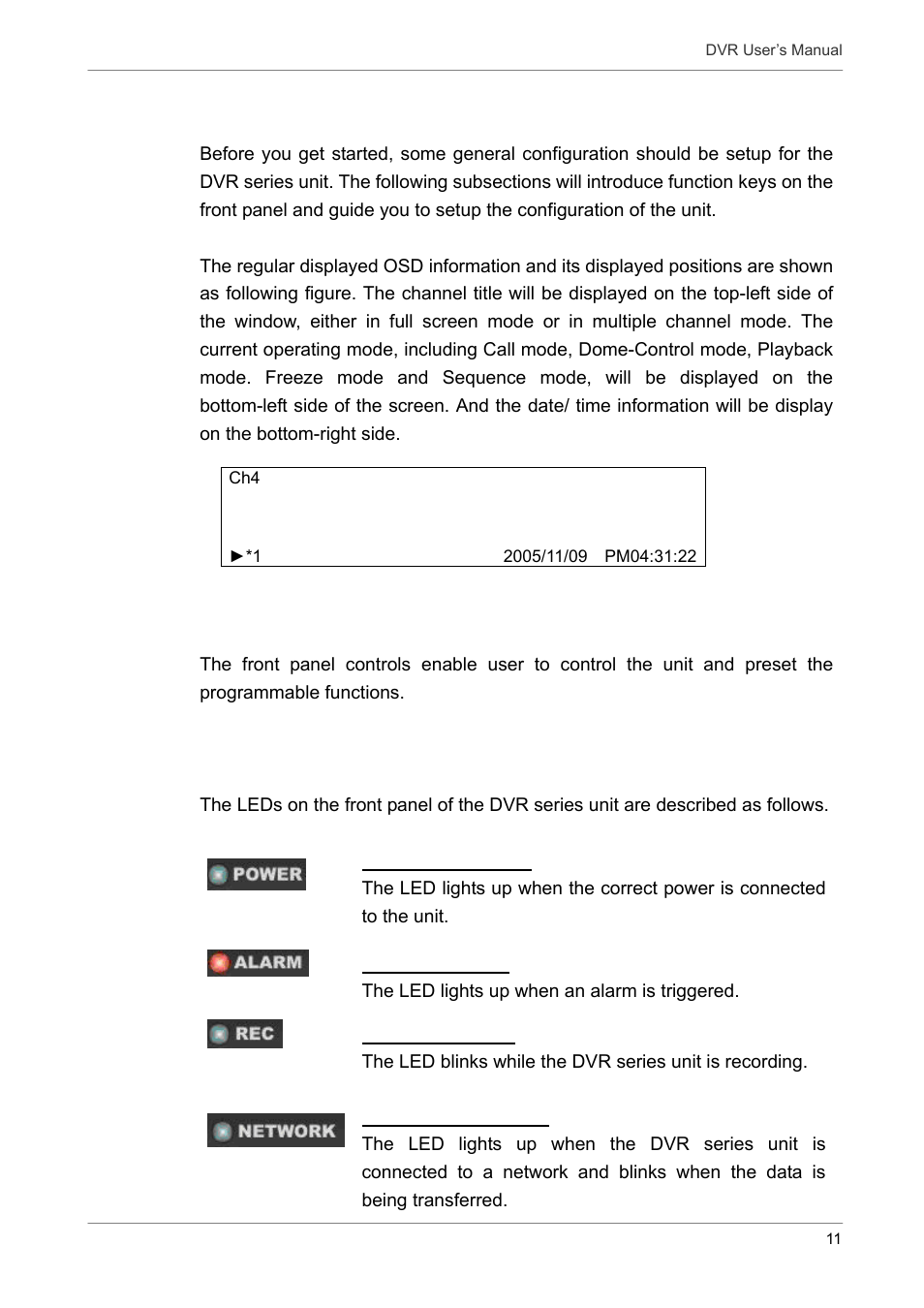 General system setup, 1 front panel introduction, 1 led definition | Proficient Audio Systems 00P3DG090DSEB3 User Manual | Page 12 / 64