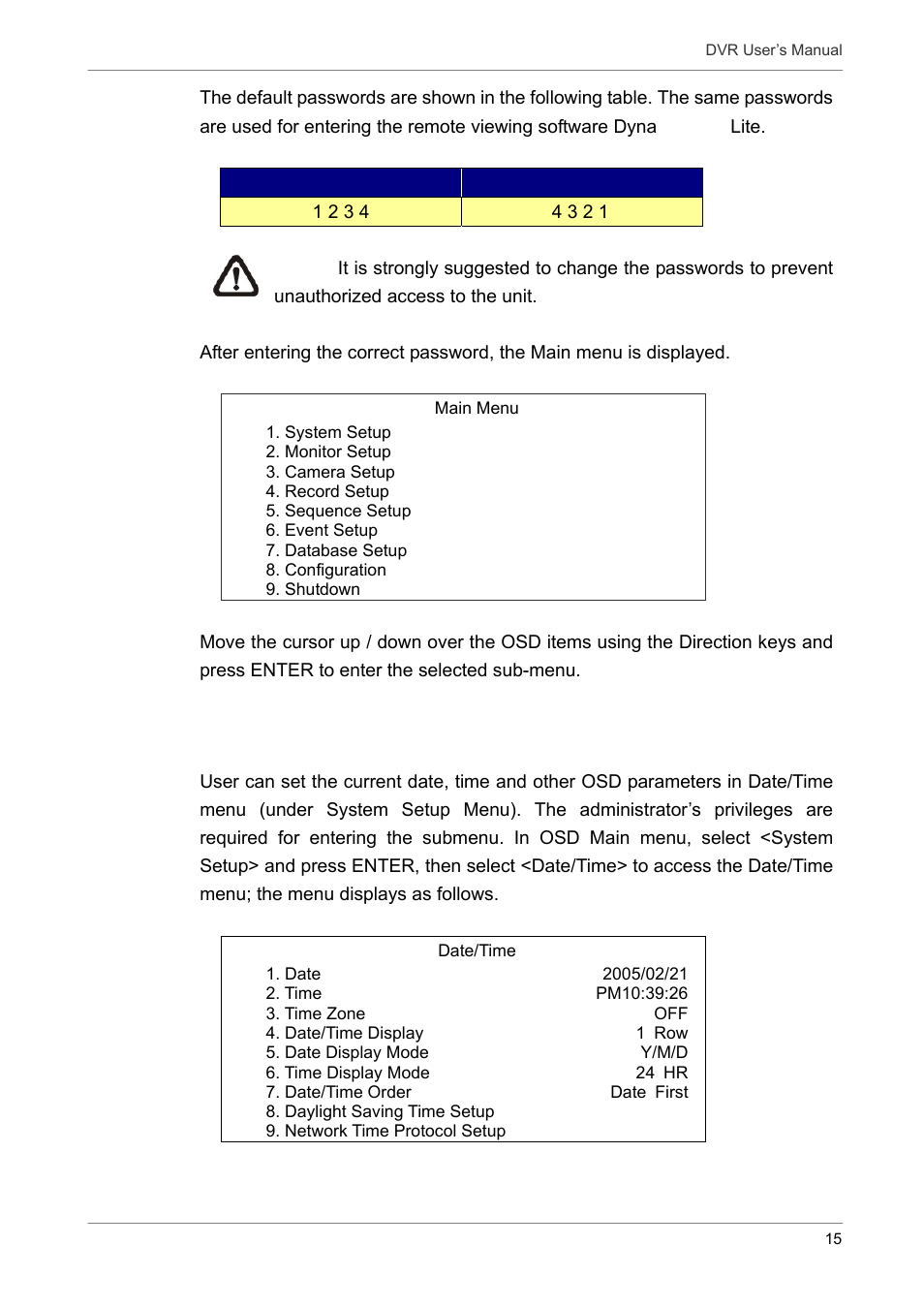 4 system date / time setting | Proficient Audio Systems 00P3DG090DSEB3 User Manual | Page 16 / 64