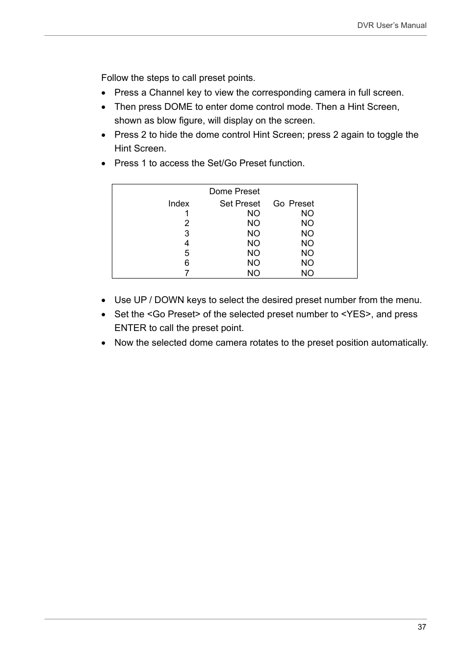 6 calling preset points | Proficient Audio Systems 00P3DG090DSEB3 User Manual | Page 38 / 64