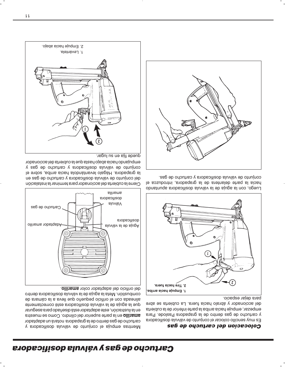 Cartucho de gas y válvula dosificadora | Paslode 900078 User Manual | Page 27 / 38