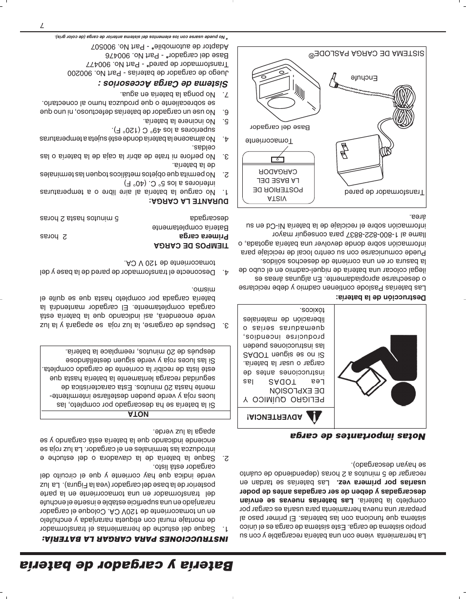 Batería y cargador de batería | Paslode 900078 User Manual | Page 31 / 38