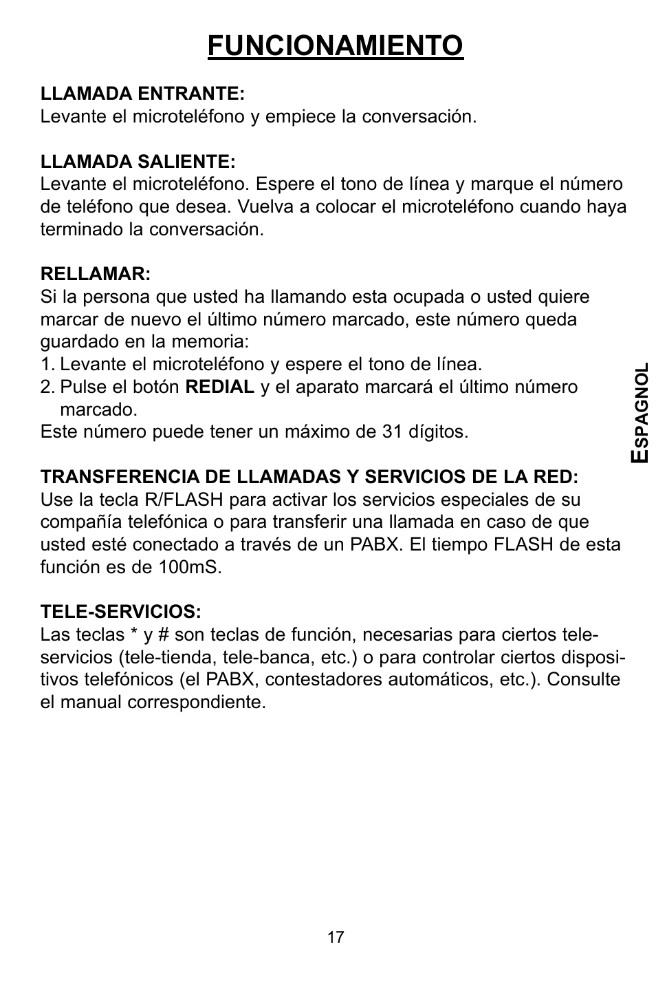 Funcionamiento | Profoon Telecommunicatie TX-117 User Manual | Page 17 / 45