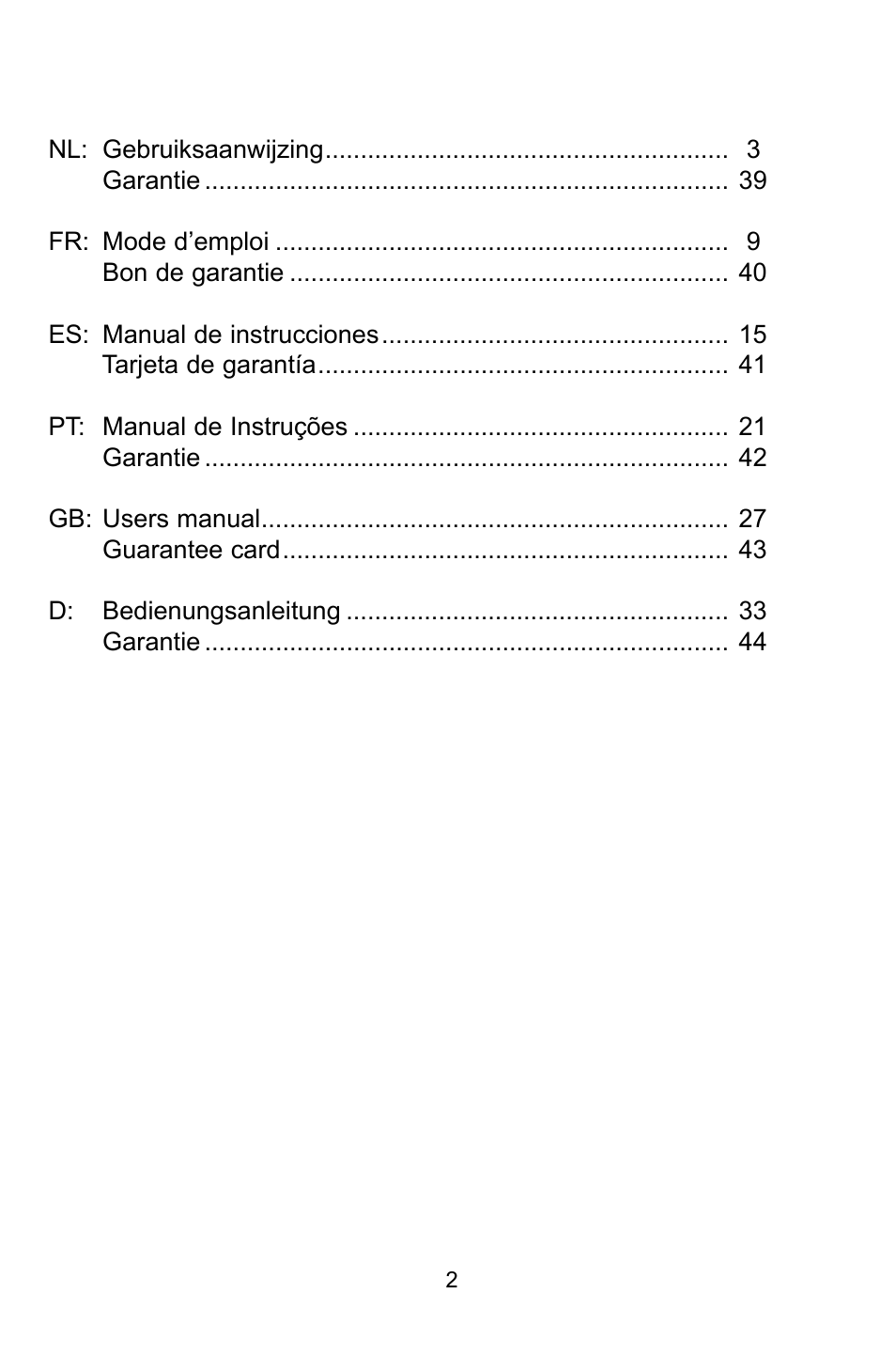 Profoon Telecommunicatie TX-117 User Manual | Page 2 / 45