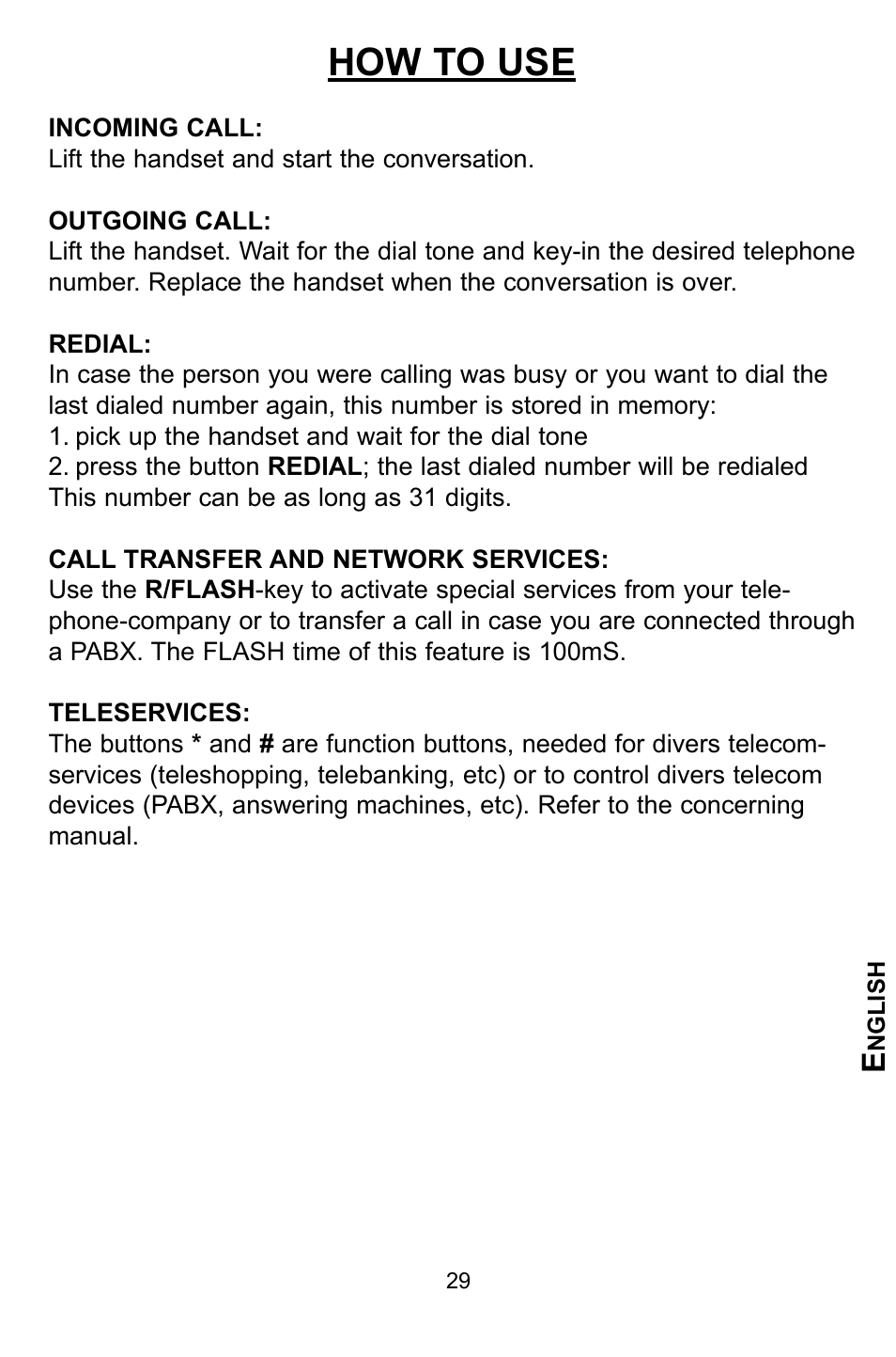How to use | Profoon Telecommunicatie TX-117 User Manual | Page 29 / 45