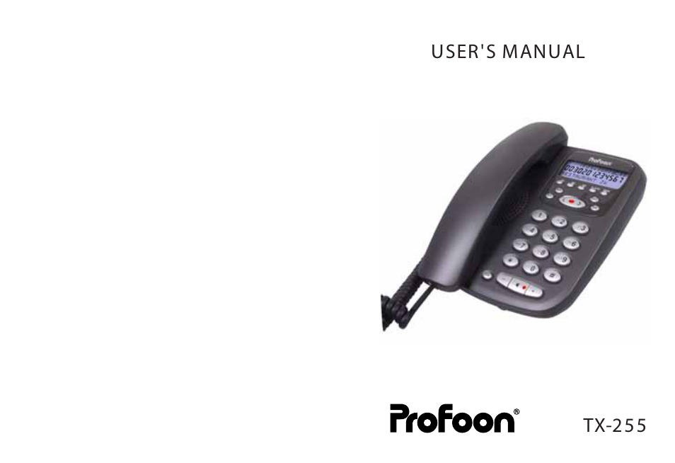 Profoon Telecommunicatie TX-255 User Manual | 12 pages