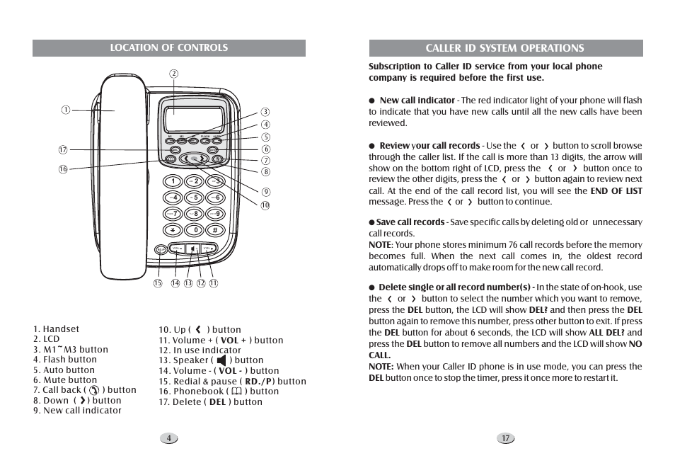 Caller id system operations | Profoon Telecommunicatie TX-255 User Manual | Page 6 / 12