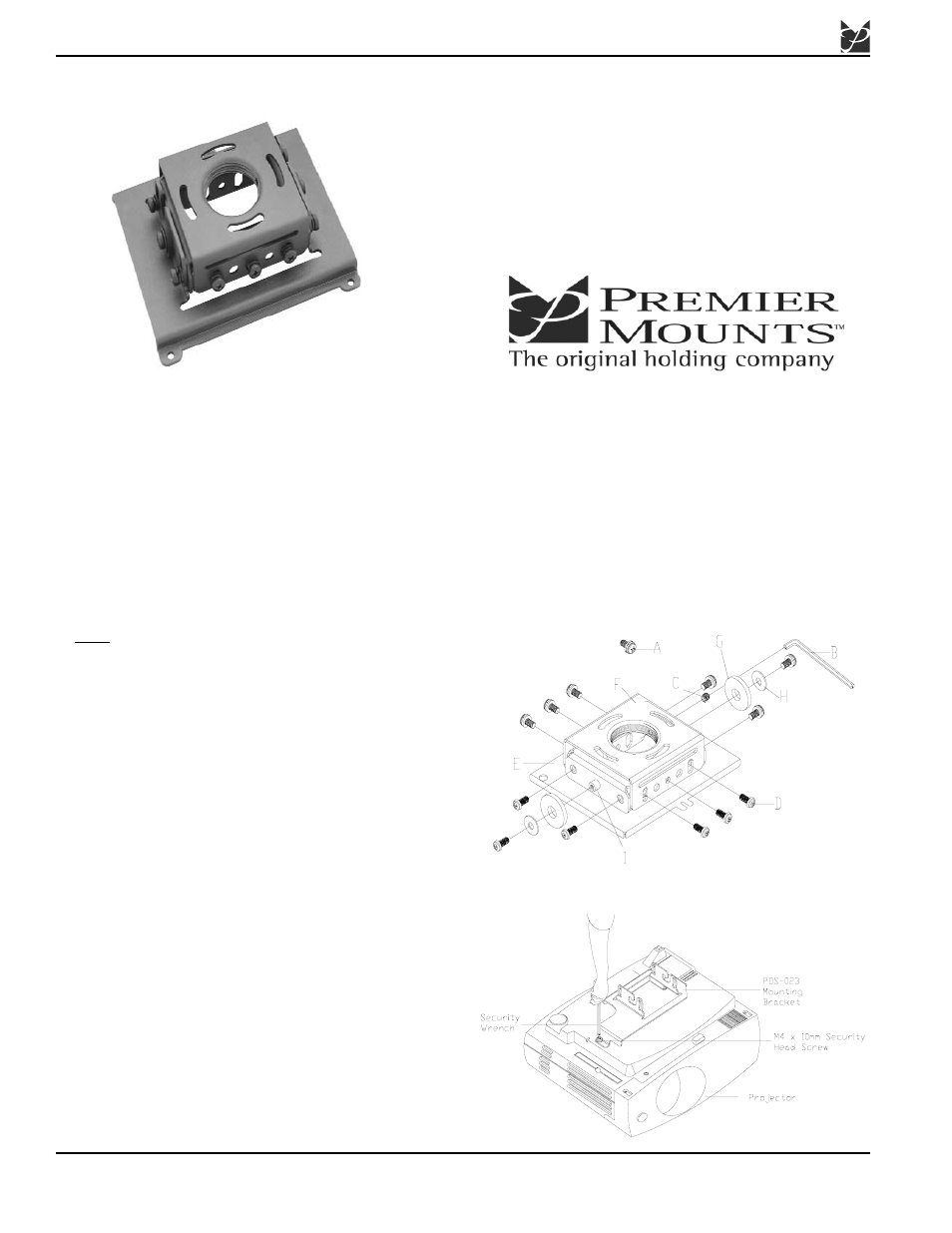 Premier Mounts PDS-023 User Manual | Page 2 / 2