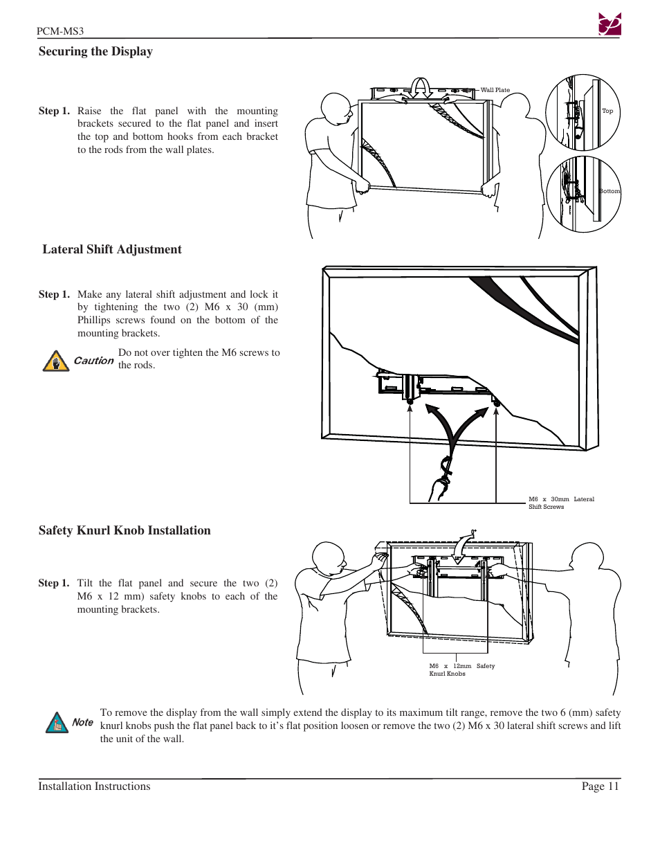 Premier Mounts PCM-MS3 User Manual | Page 11 / 14