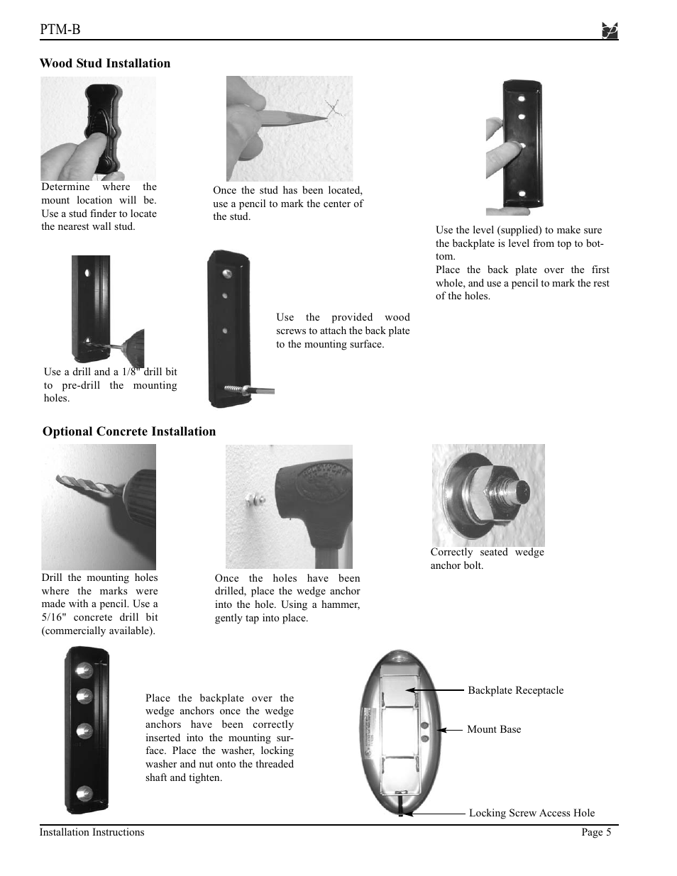 Ptm-b | Premier Mounts PTM-B User Manual | Page 5 / 8