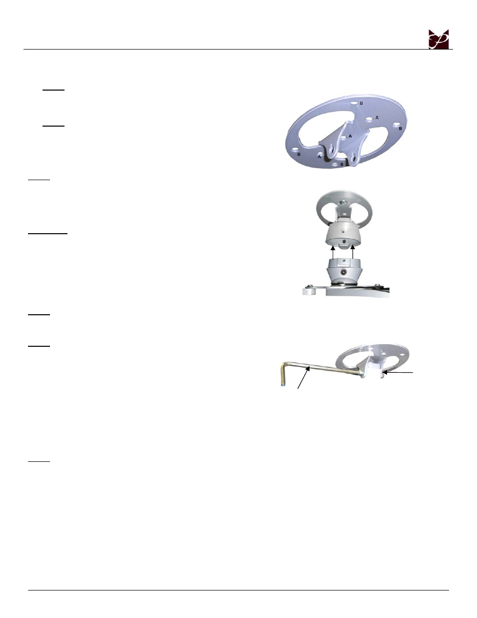 Concrete mounting, Ceiling installation | Premier Mounts POLARIS MAG User Manual | Page 6 / 8