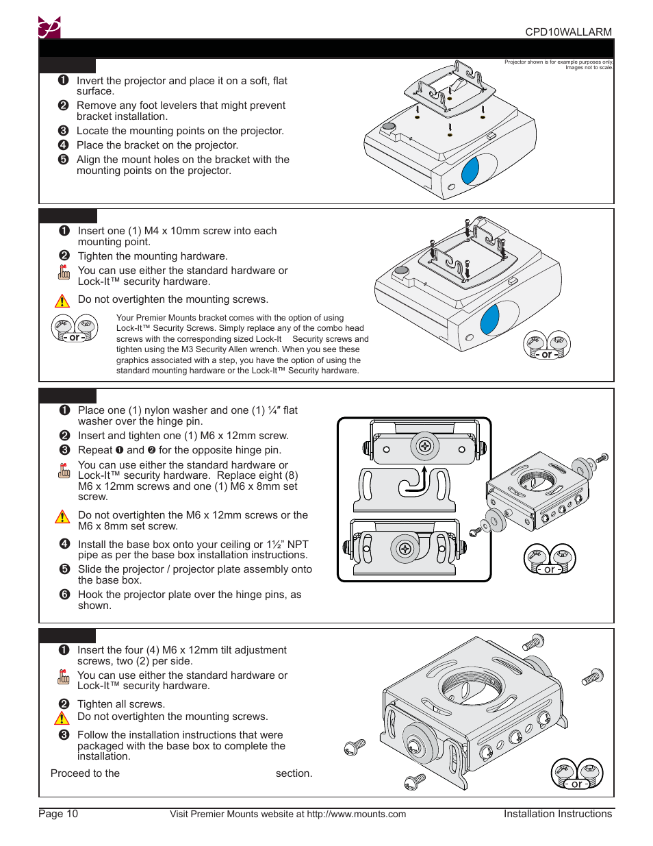 Premier Mounts CPD10WALLARM User Manual | Page 10 / 14