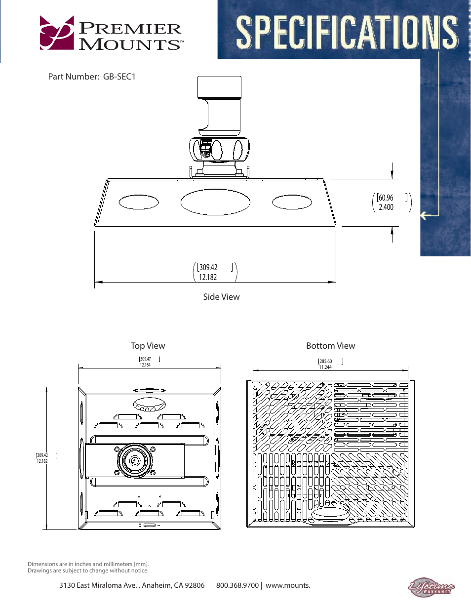 Premier Mounts GearBox GB-SEC1W User Manual | Page 2 / 2