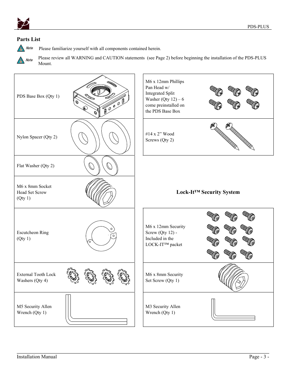 Premier Mounts Low-Profile Universal Projector Mount PDS-PLUS User Manual | Page 3 / 17