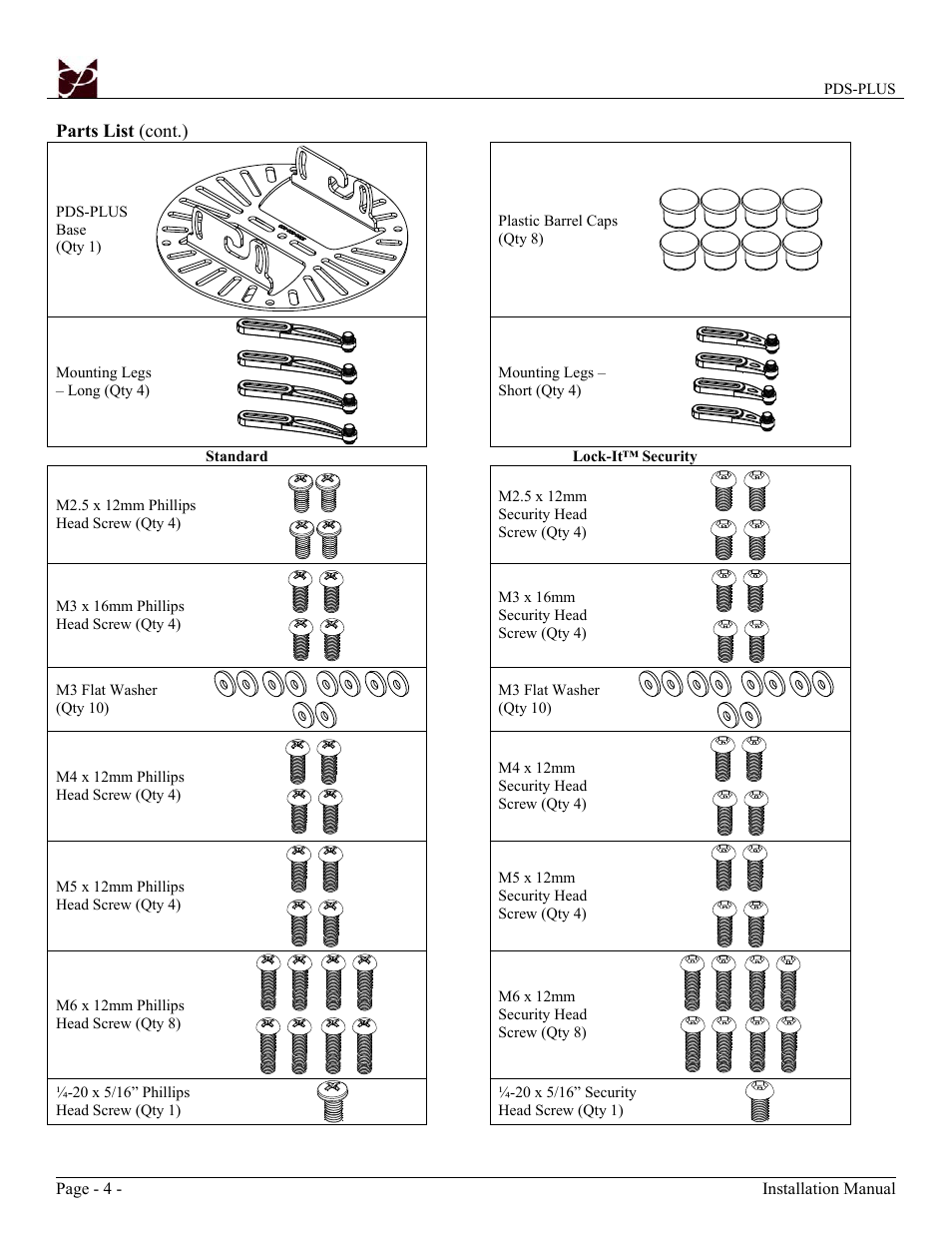 Premier Mounts Low-Profile Universal Projector Mount PDS-PLUS User Manual | Page 4 / 17