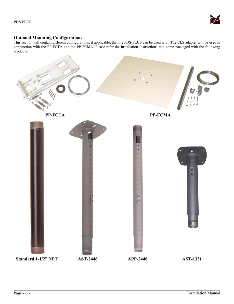 Premier Mounts Low-Profile Universal Projector Mount PDS-PLUS User Manual | Page 6 / 17