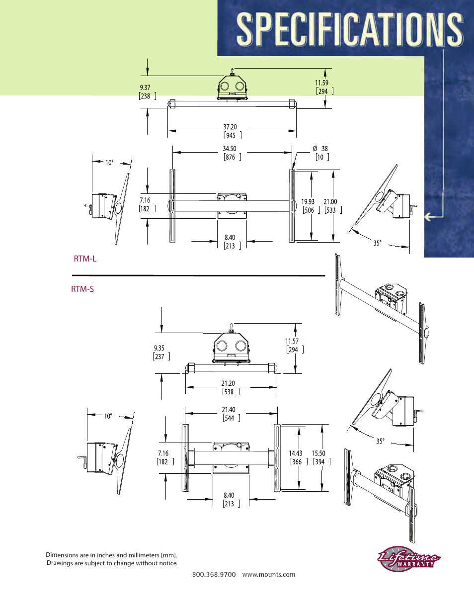 Premier Mounts RTM-C User Manual | Page 2 / 2