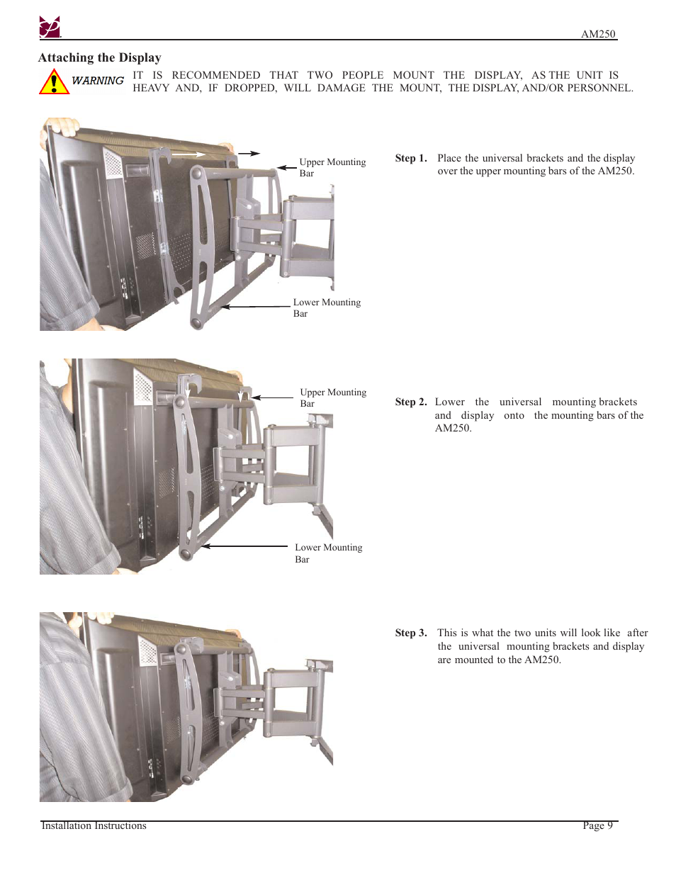 Premier Mounts AM250-FLIP User Manual | Page 9 / 12