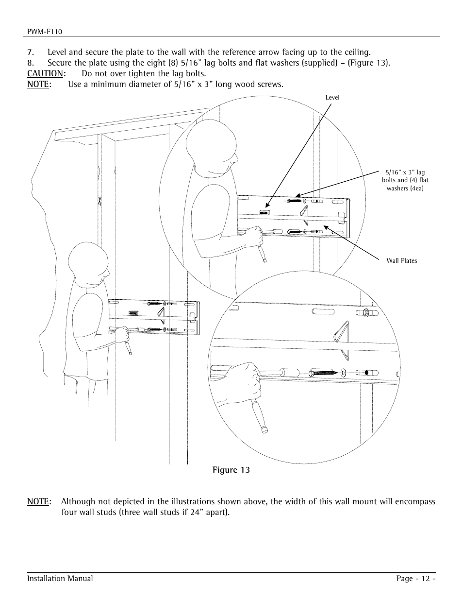 Premier Mounts PWM-F110 User Manual | Page 12 / 18