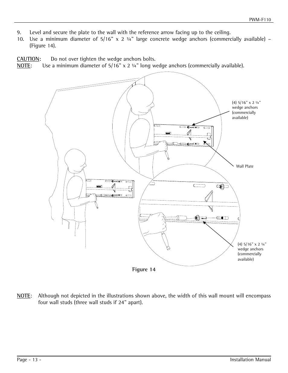 Premier Mounts PWM-F110 User Manual | Page 13 / 18