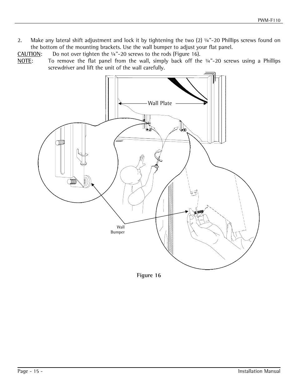 Premier Mounts PWM-F110 User Manual | Page 15 / 18