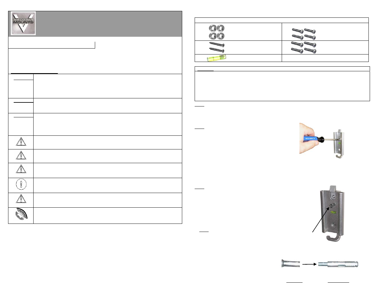 Premier Mounts Victory Series XUT-1330L User Manual | 2 pages