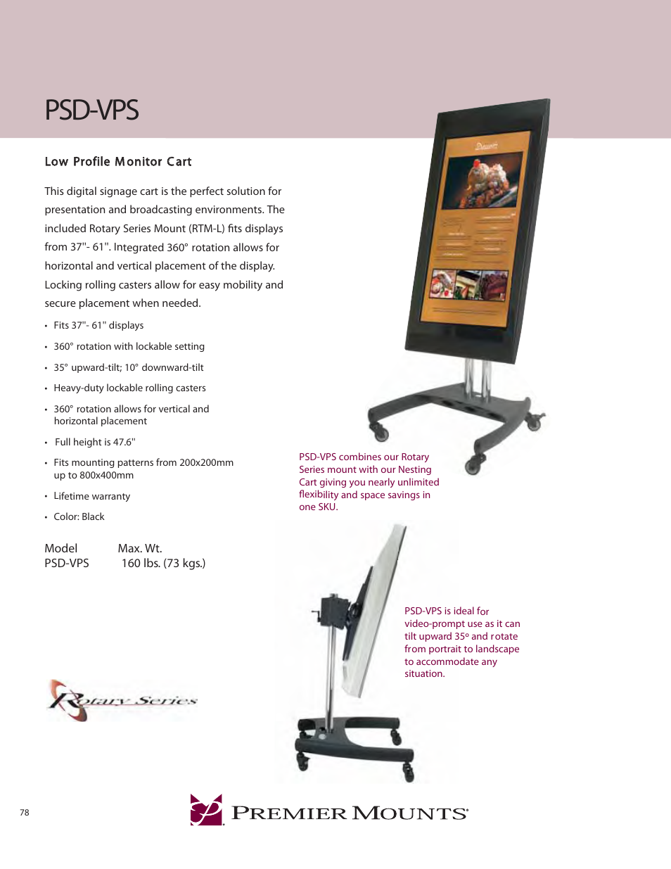 Premier Mounts PSD-VPS User Manual | 2 pages