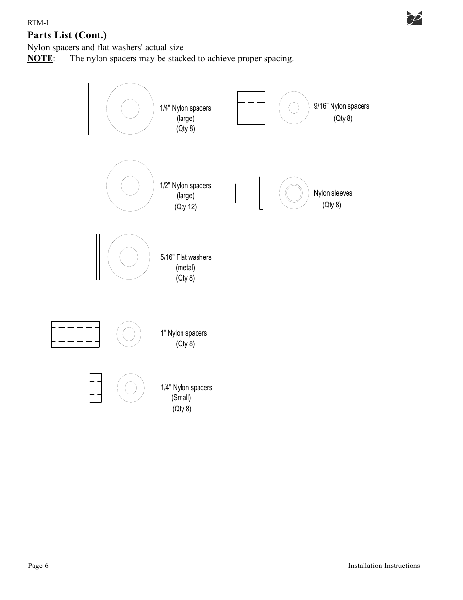 Parts list (cont.) | Premier Mounts MOUNTS PSD-BWL User Manual | Page 14 / 22