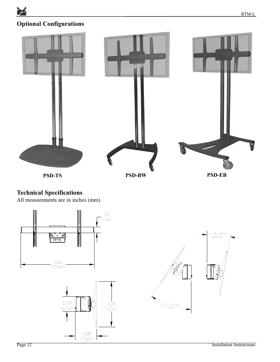 Premier Mounts MOUNTS PSD-BWL User Manual | Page 20 / 22