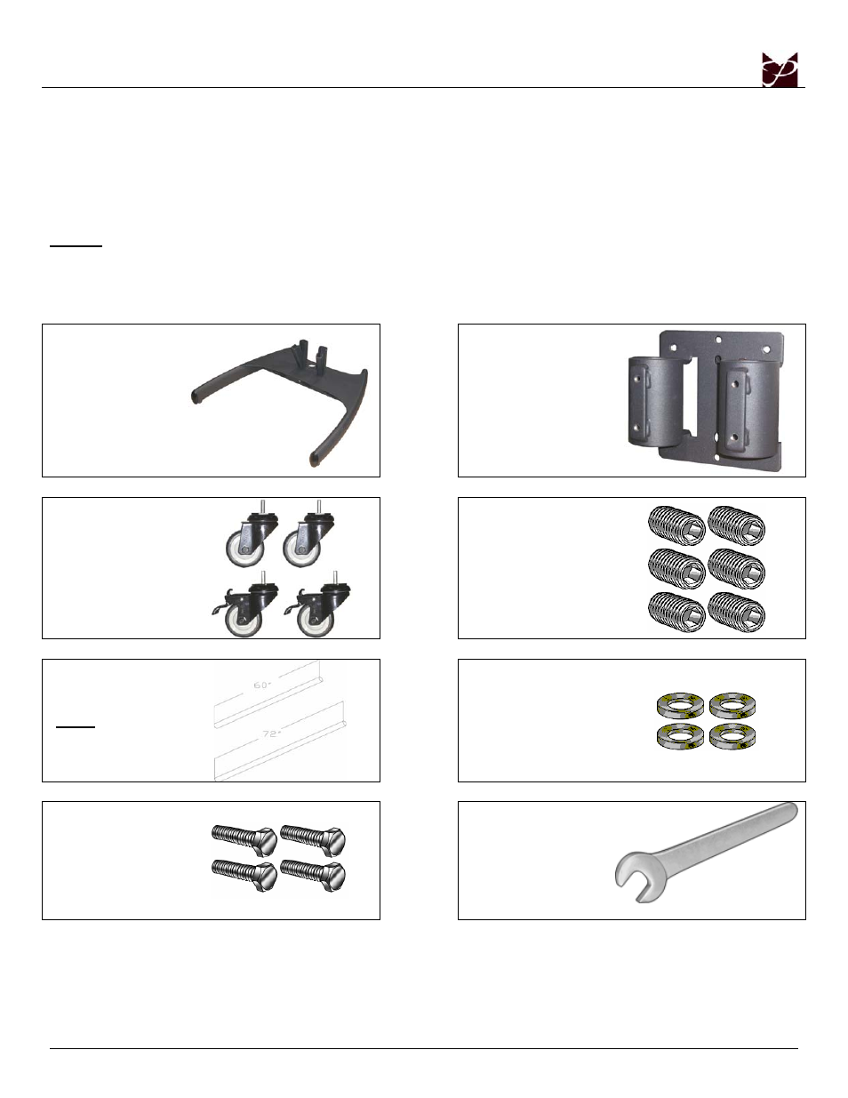 Parts list, Installation tools | Premier Mounts MOUNTS PSD-BWL User Manual | Page 4 / 22