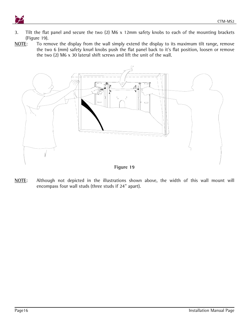 Premier Mounts CTM-MS2 User Manual | Page 16 / 22