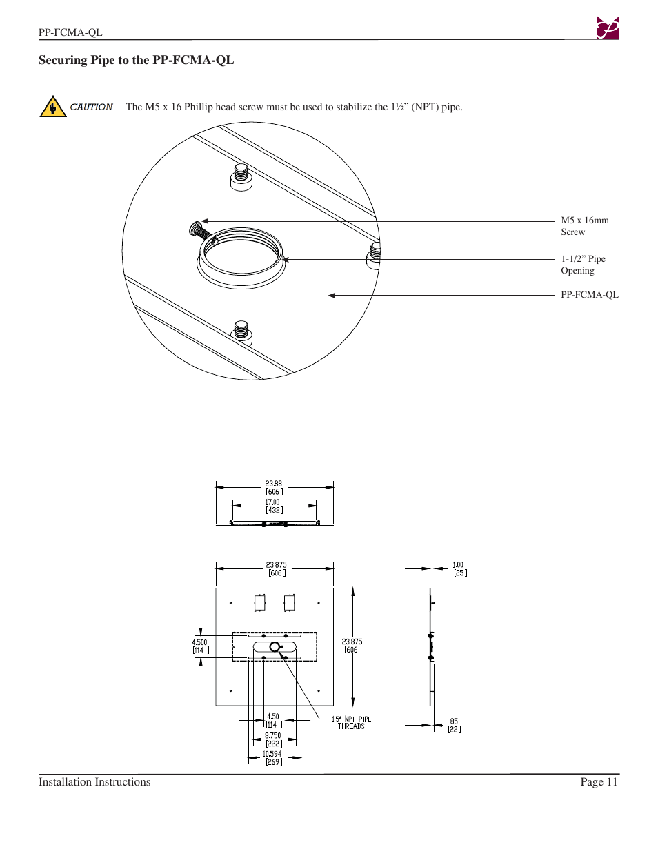 Premier Mounts PP-FCMA-QL User Manual | Page 11 / 12