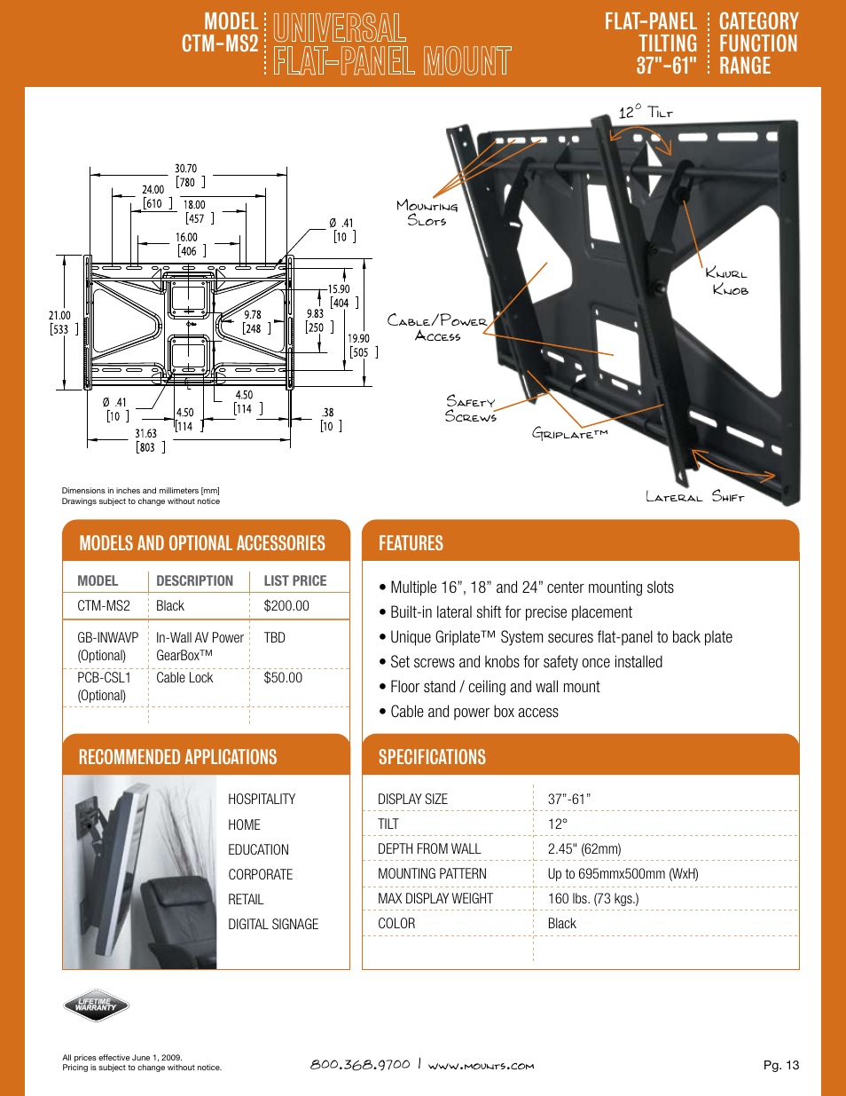 Premier Mounts GB-INWAVP User Manual | 1 page