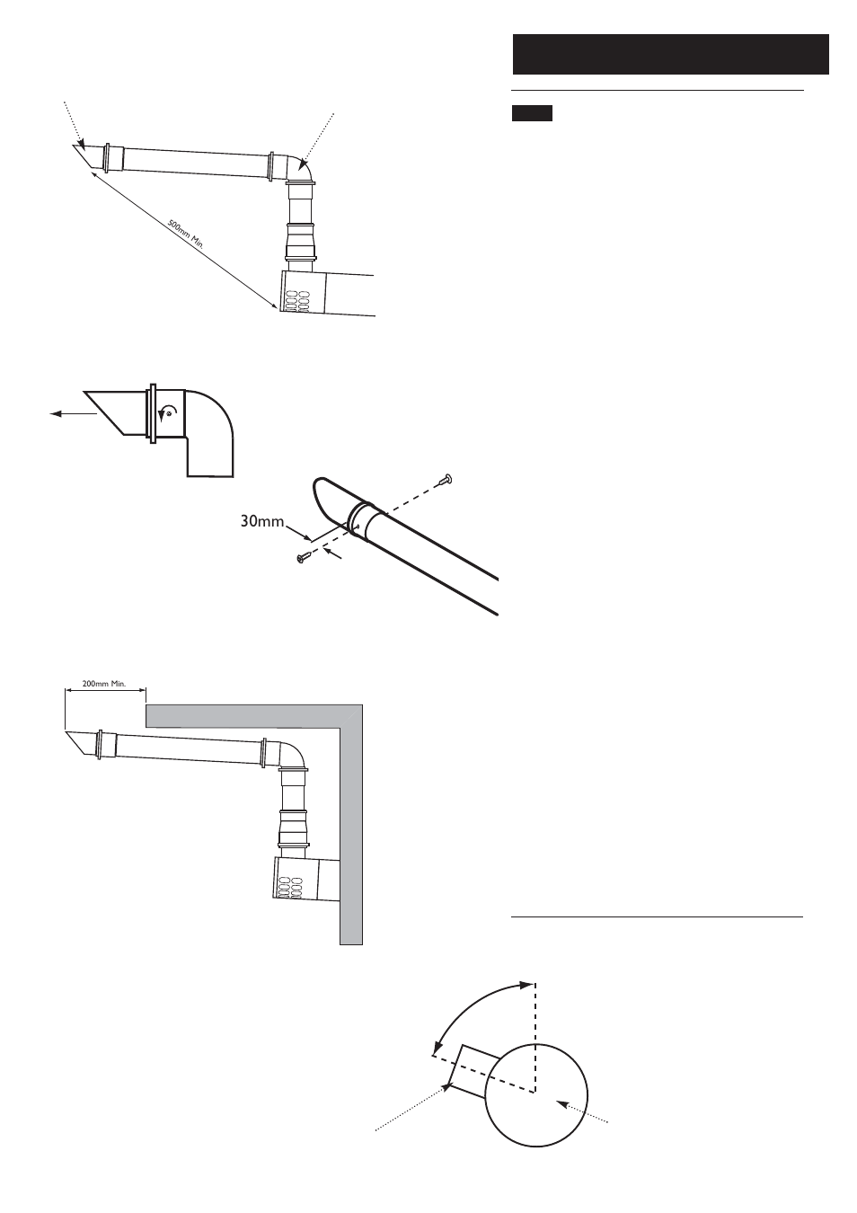 0 plume displacement, 30mm | Baxi Potterton Heatmax Combi HE Condensing Combination Boiler User Manual | Page 28 / 60