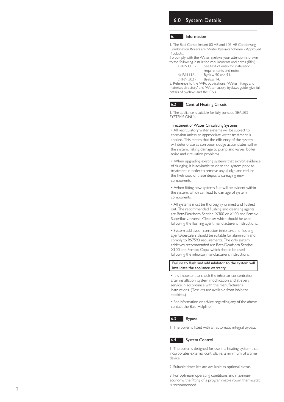0 system details | Baxi Potterton 80 HE User Manual | Page 12 / 52