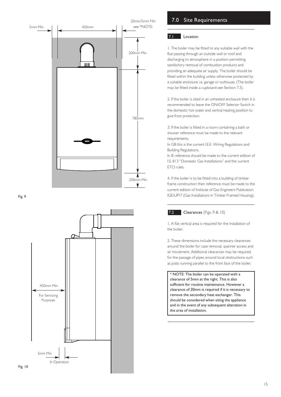 0 site requirements | Baxi Potterton 80 HE User Manual | Page 15 / 52