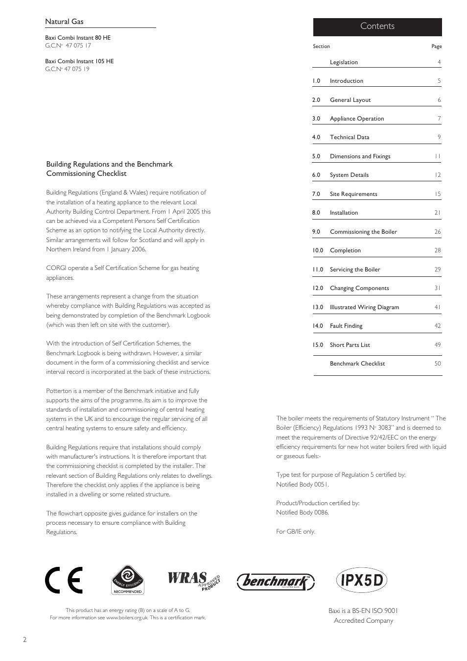 Baxi Potterton 80 HE User Manual | Page 2 / 52