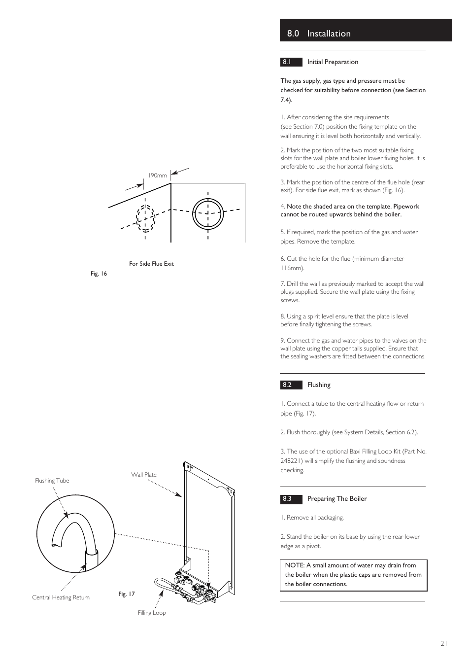 0 installation | Baxi Potterton 80 HE User Manual | Page 21 / 52