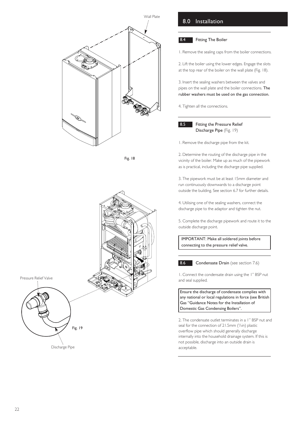 0 installation | Baxi Potterton 80 HE User Manual | Page 22 / 52