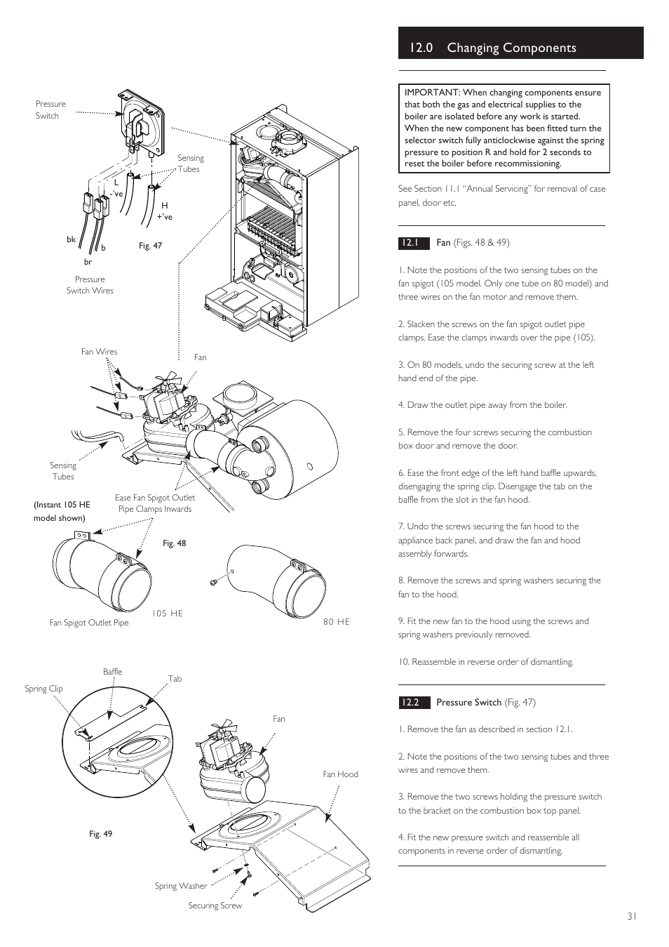 0 changing components | Baxi Potterton 80 HE User Manual | Page 31 / 52