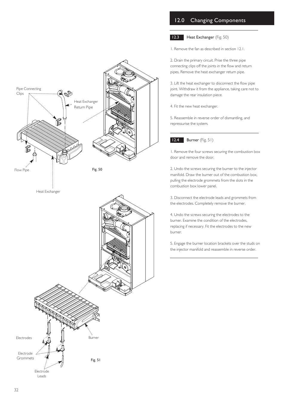 0 changing components | Baxi Potterton 80 HE User Manual | Page 32 / 52