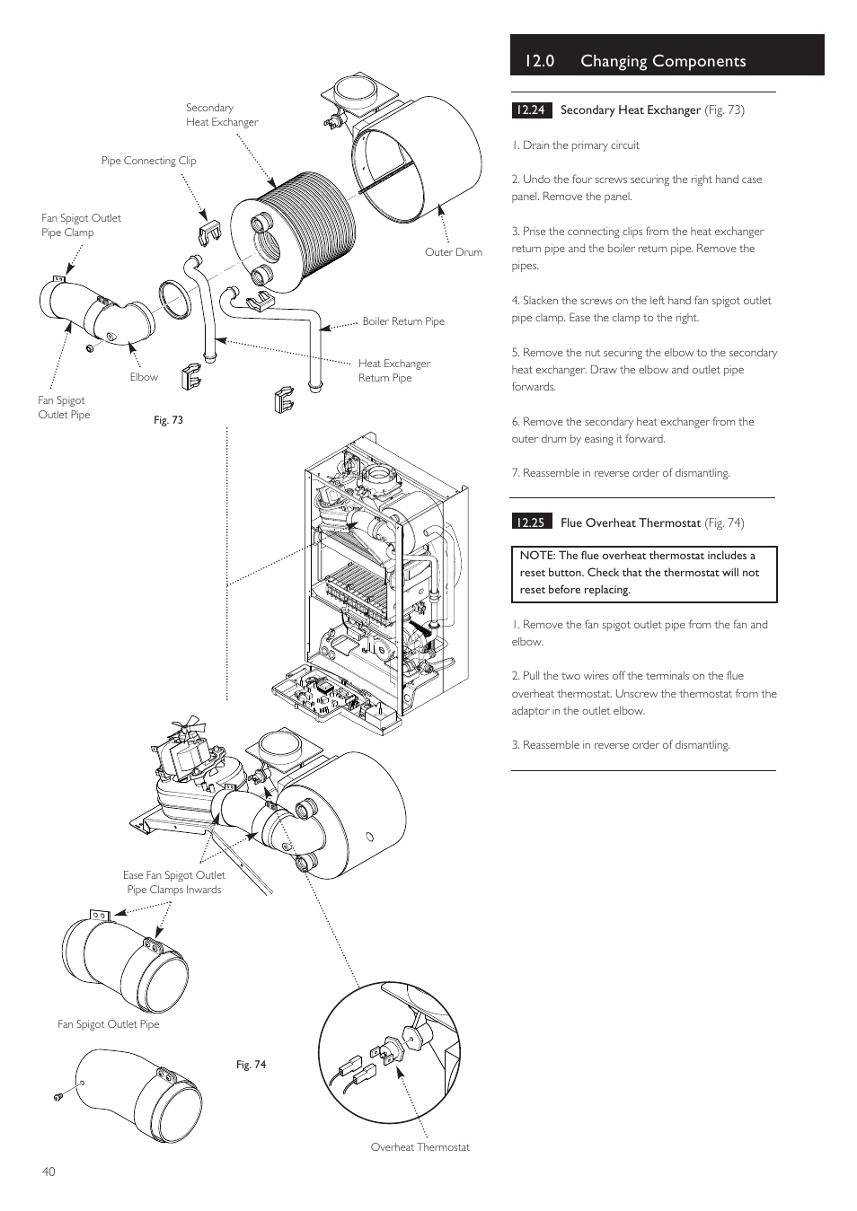 0 changing components | Baxi Potterton 80 HE User Manual | Page 40 / 52