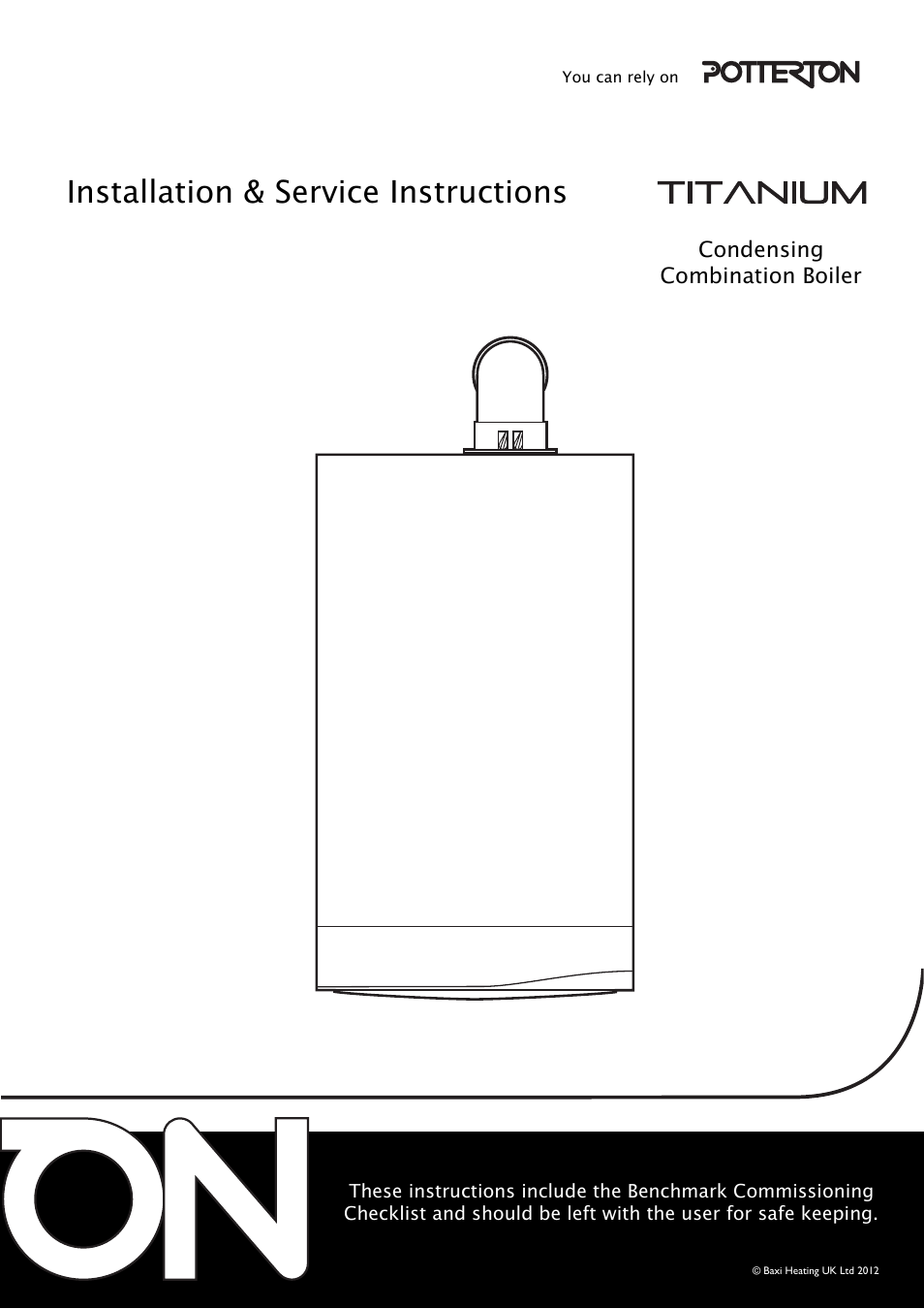 Baxi Potterton Titanium Condensing Combination Boiler 47-393-40 User Manual | 64 pages