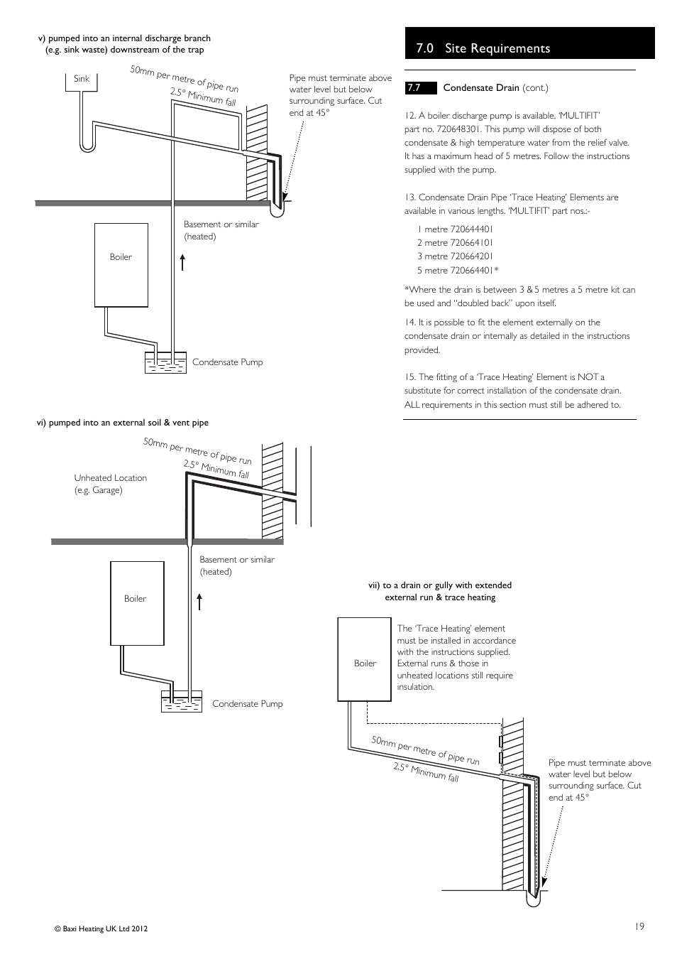 0 site requirements | Baxi Potterton Titanium Condensing Combination Boiler 47-393-40 User Manual | Page 19 / 64